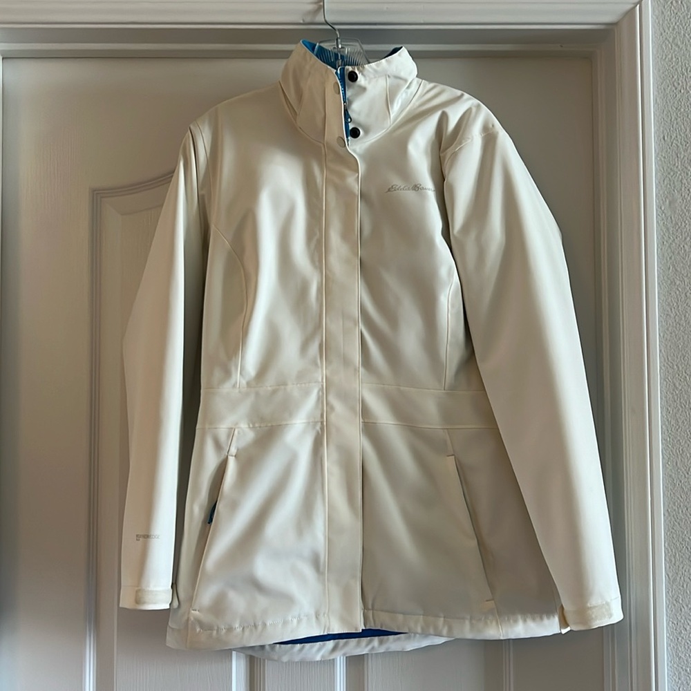 Eddie Bauer Women’s All Mountain Insulated Long Coat, White, Size Small